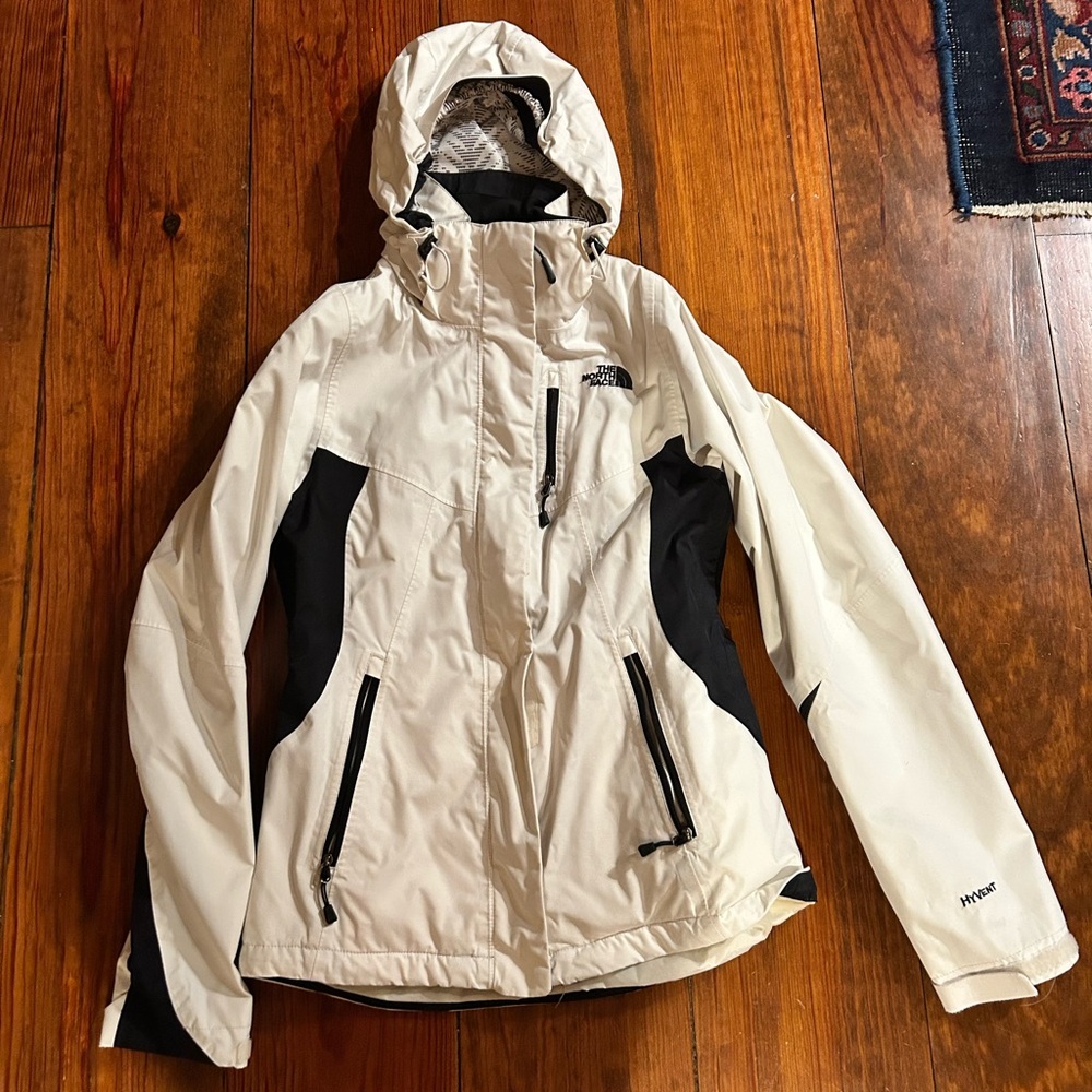 White North Face rain jacket